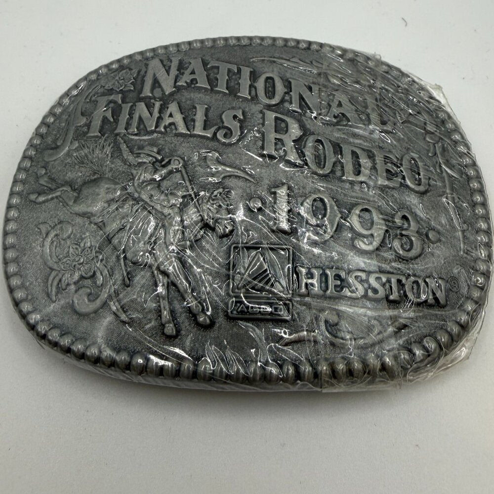 Vintage 1993 Hesston National Finals Rodeo Belt Buckle - sealed