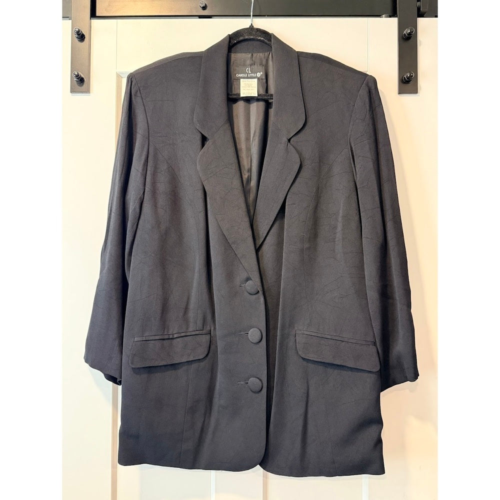 Vintage Carole Little Long-Line Black Dressy Jacket Ladies Size 16