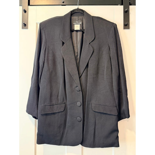 Vintage Carole Little Long-Line Black Dressy Jacket Ladies Size 16