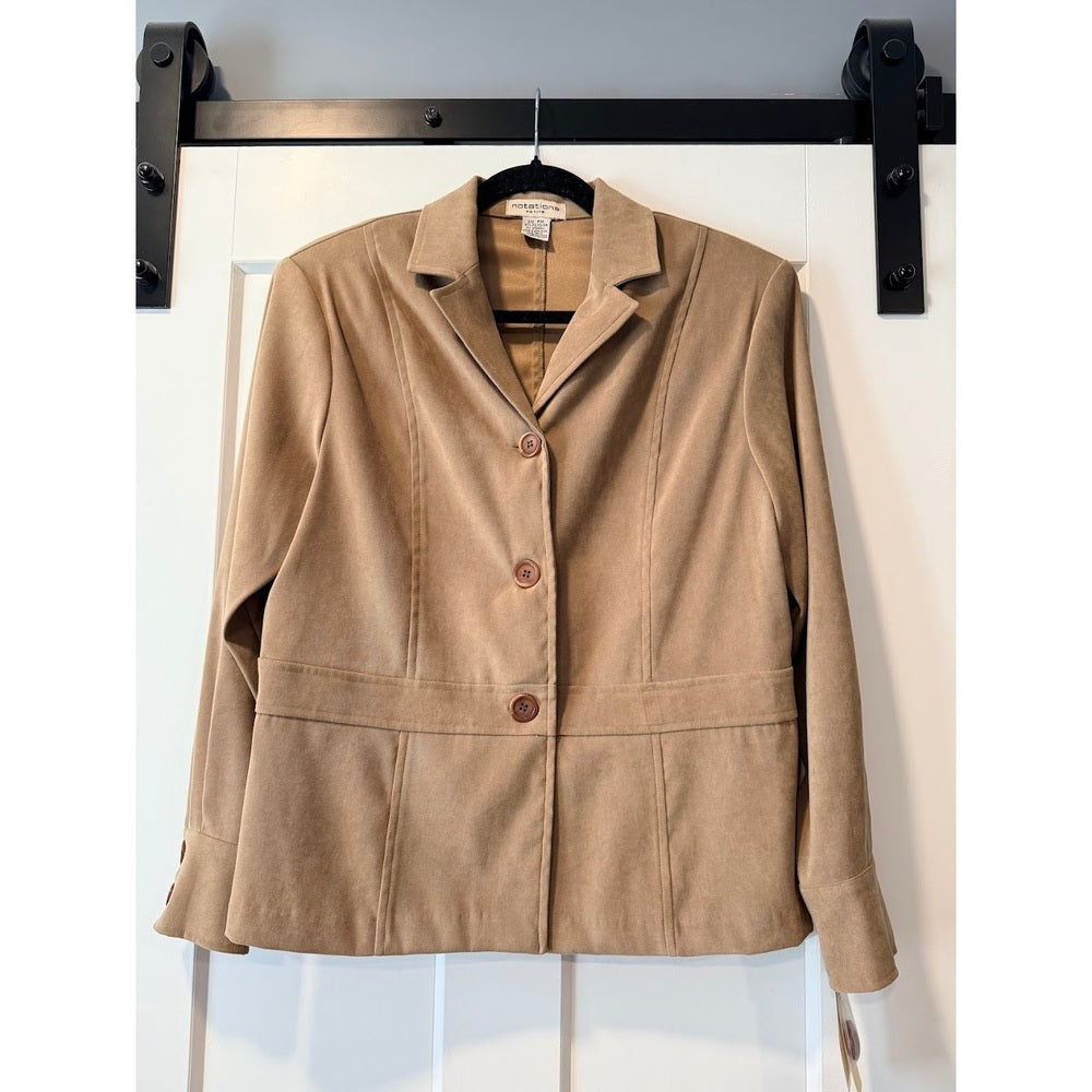 NWT Vintage Notations Beige Sueded Jacket Ladies Petite Medium