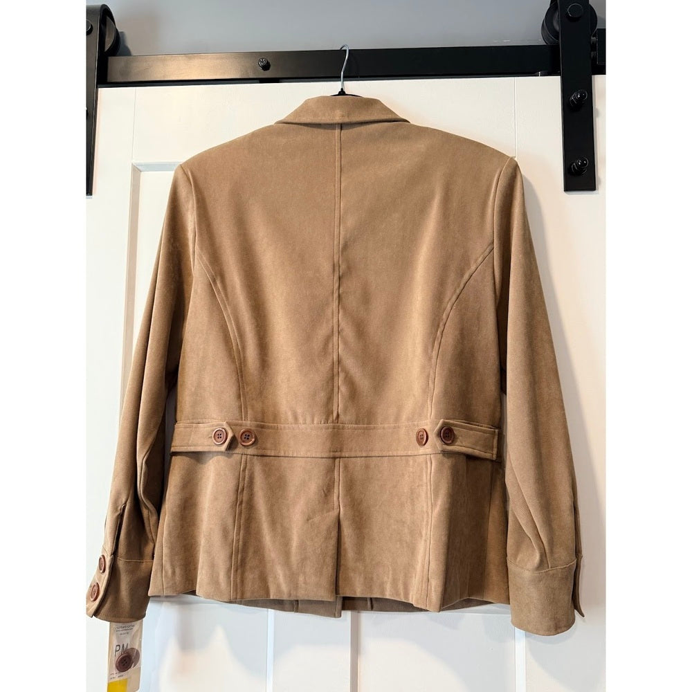 NWT Vintage Notations Beige Sueded Jacket Ladies Petite Medium