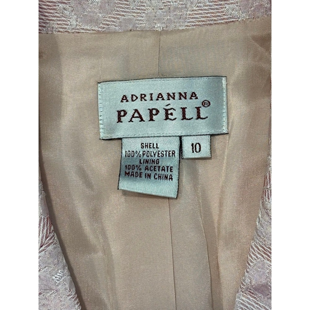 Gorgeous Adrianna Papell Designer Pink Floral Brocade-Style Suit Ladies Sz 10