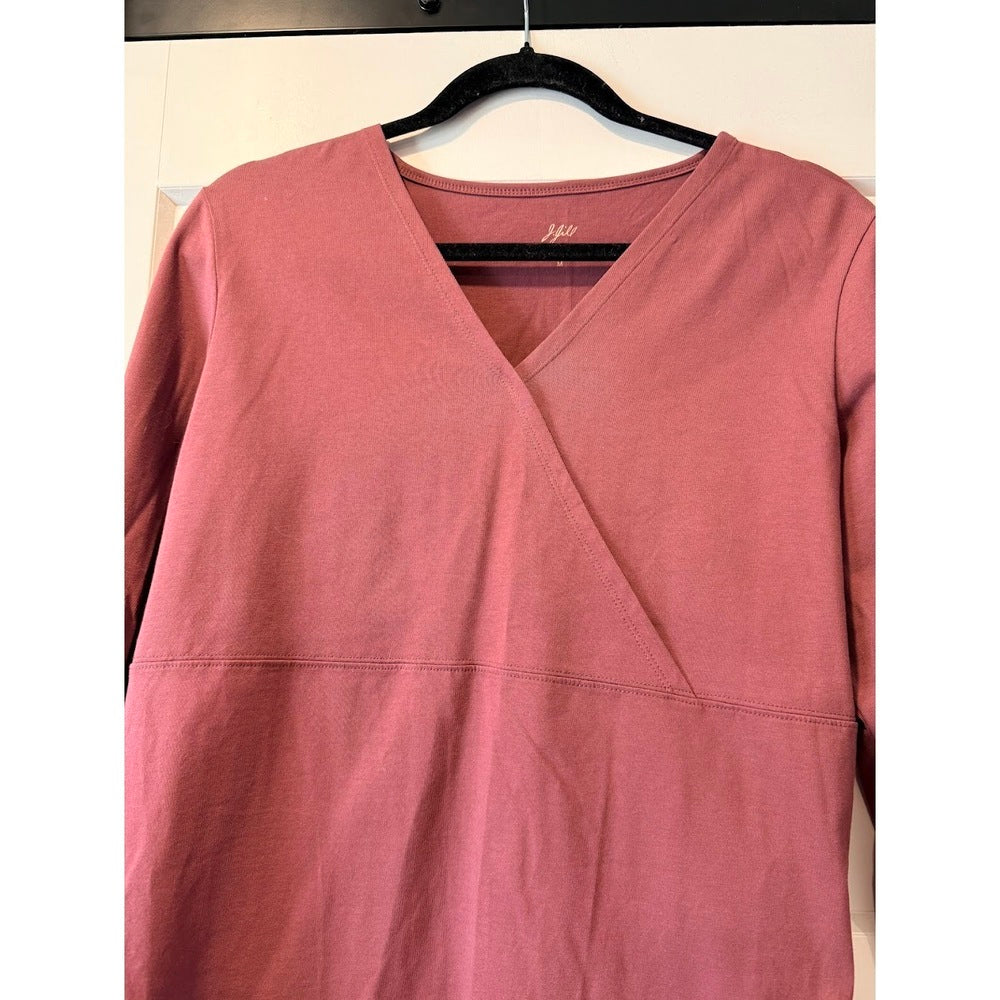 Cute & Comfy J. Jill Mauve Knit Crossover Tee Ladies Size Medium