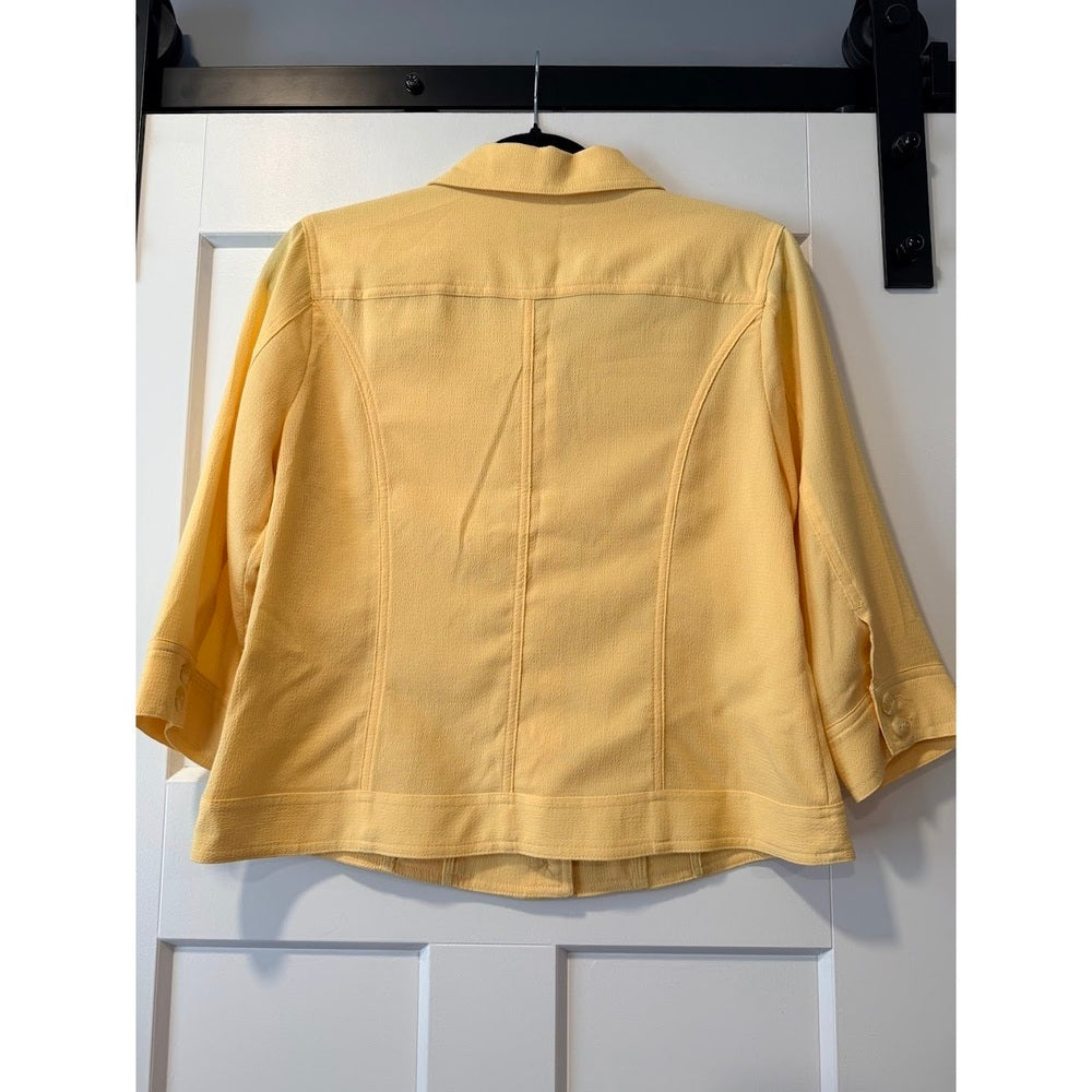 Flowy Christopher & Banks Button-Front Yellow Blouse Ladies Size Petite Small