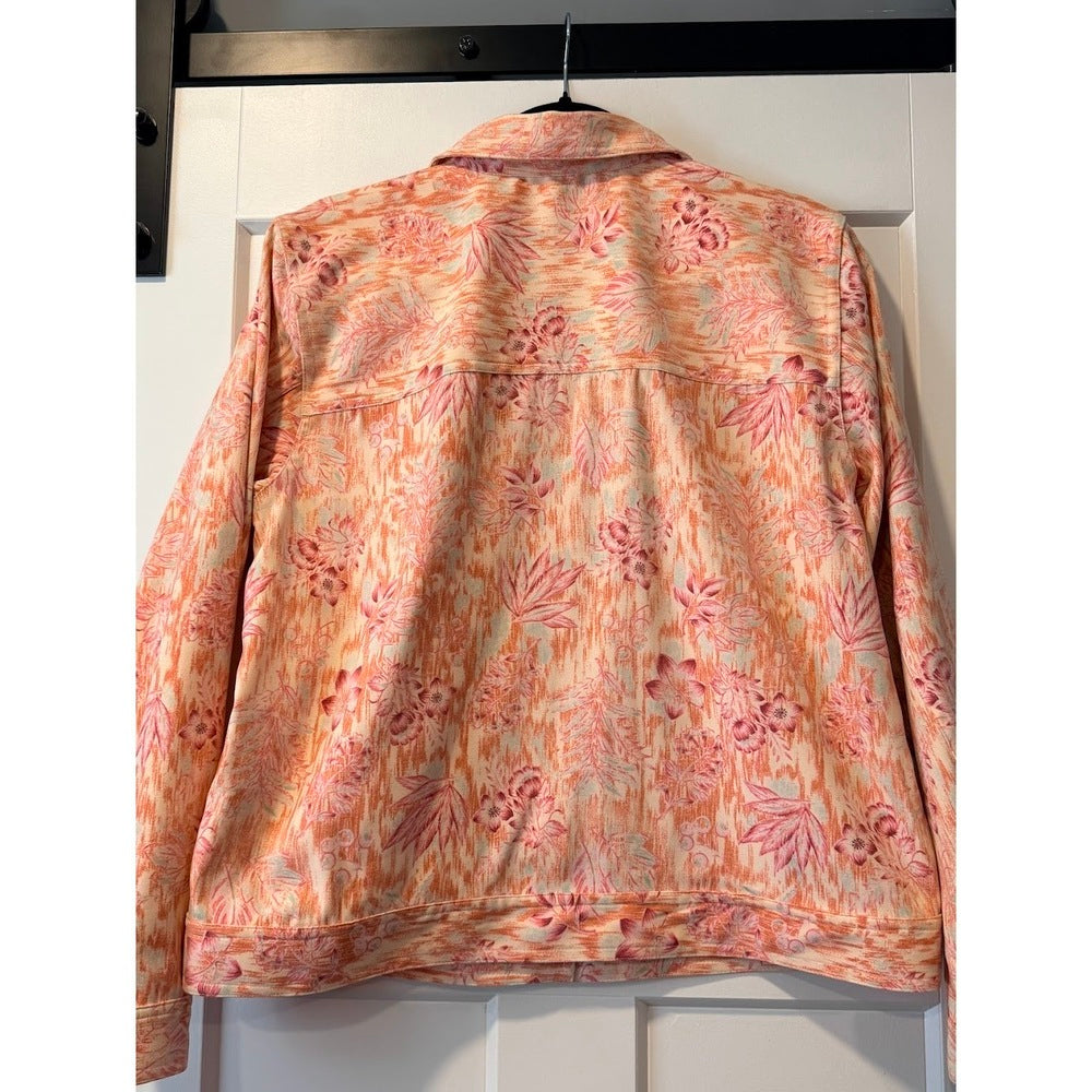 Fun Floral Christopher & Banks Stretch Jacket Ladies Size Medium