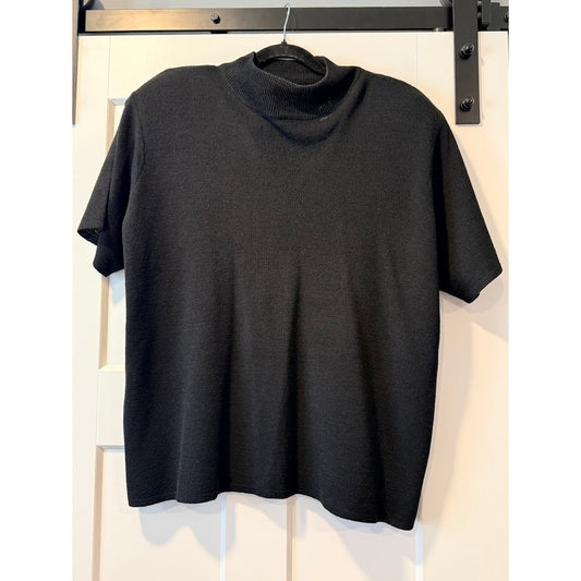 Vintage Elisabeth Short Sleeve Black Dressy Sweater Women's Size 1