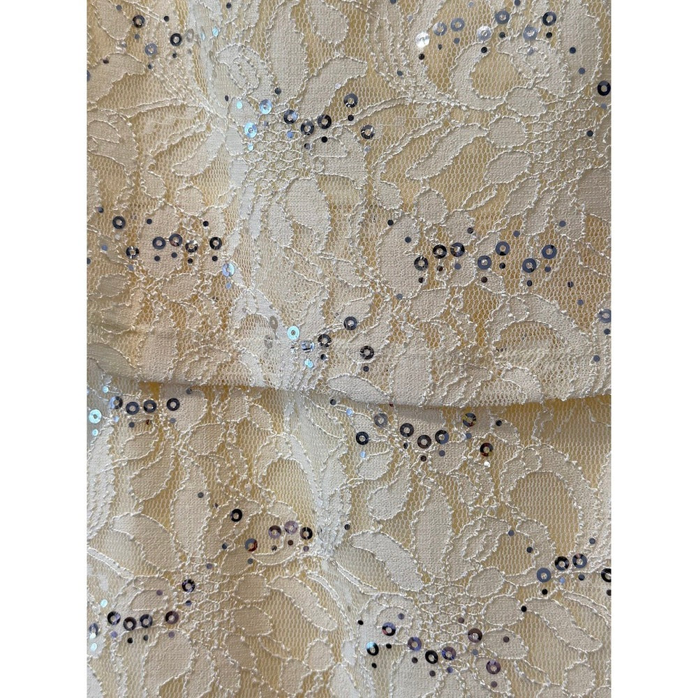 Fancy Ronni Nicole Pastel Yellow Dress With Lace and Sequins Ladies Size 10