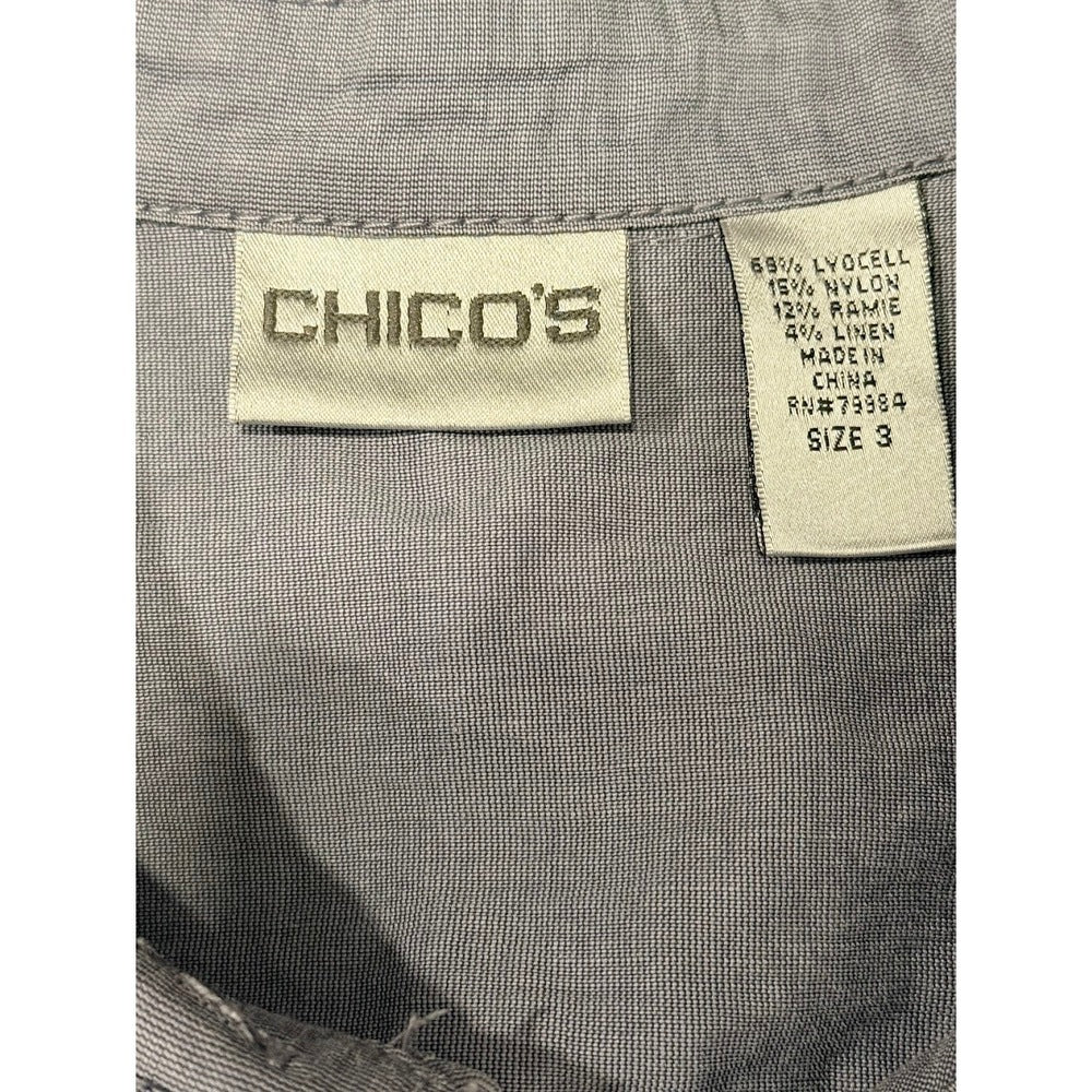 Chico's Chambray Tunic Smoky Blue Ladies Size 3 (X-Large)
