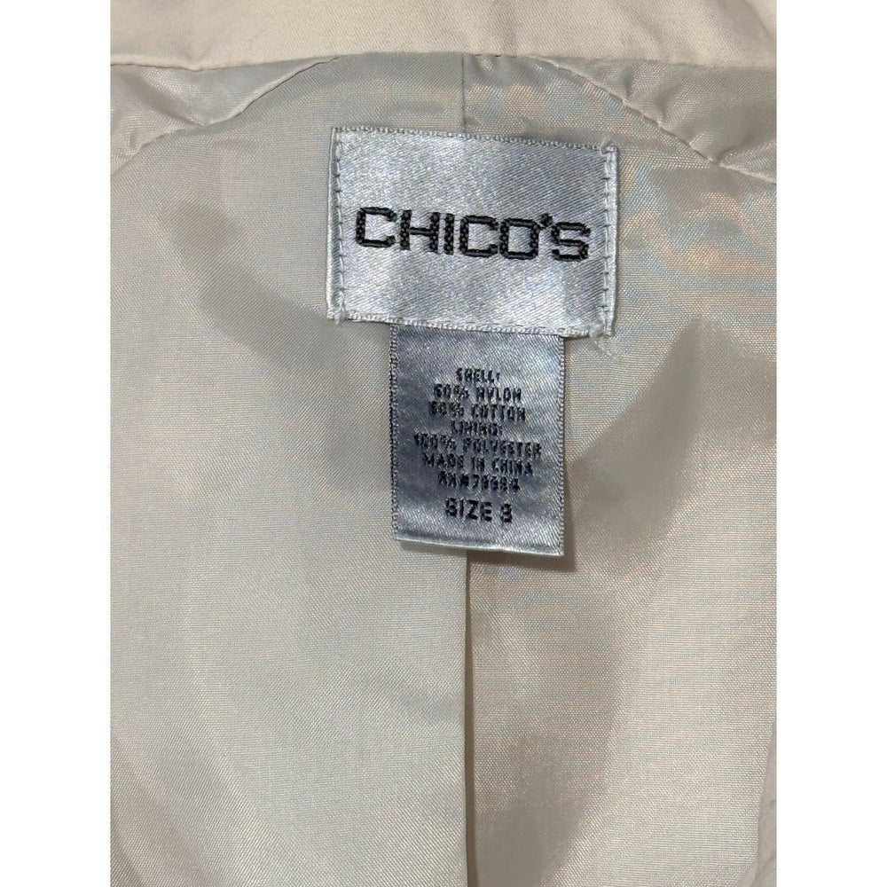 Chico's Tan Lightweight Windbreaker Jacket Ladies Size 3 (X-Large)