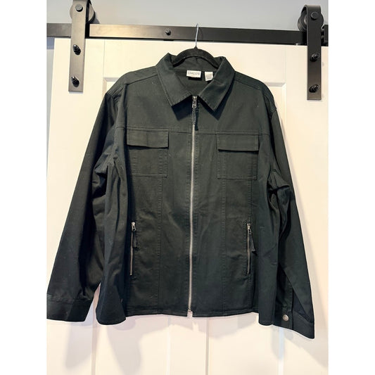Chico's Black Stretch Jacket Ladies Size 3 (X-Large)