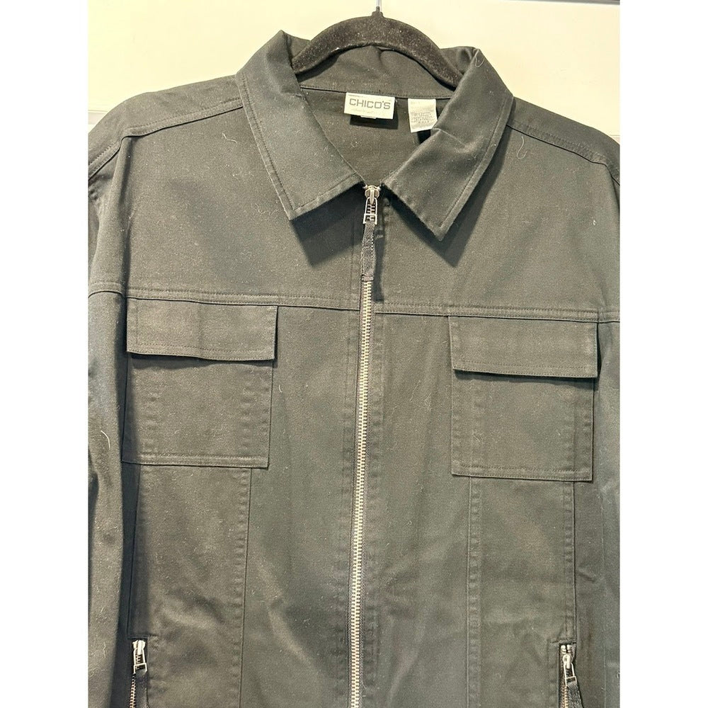 Chico's Black Stretch Jacket Ladies Size 3 (X-Large)