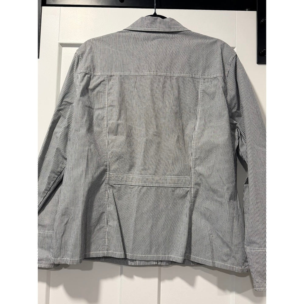 Susan Bristol Button-Front Pinstripe Stretch Jacket Ladies Size XL