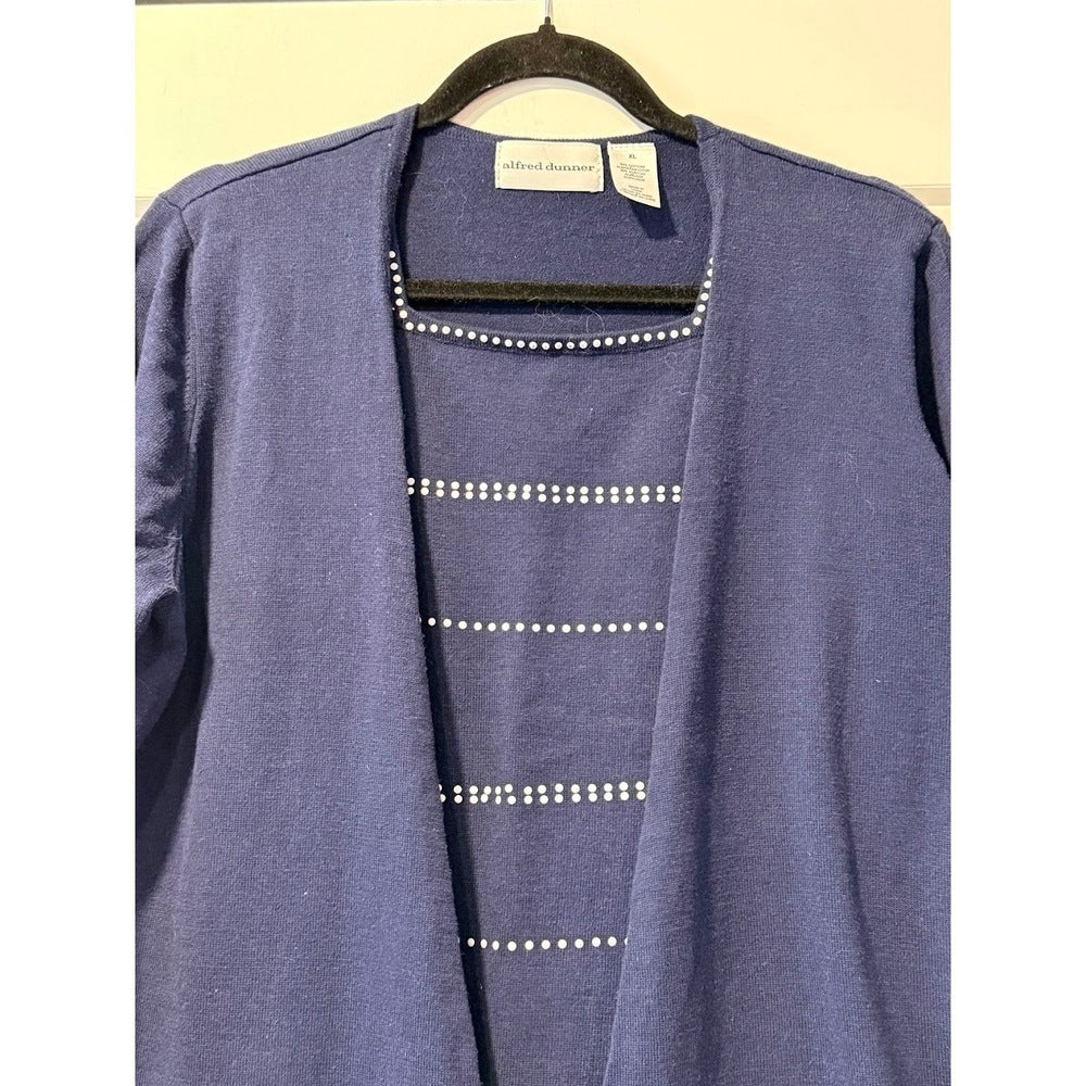 Vintage Alfred Dunner Layered-Look Navy Blue Sweater Ladies Size XL