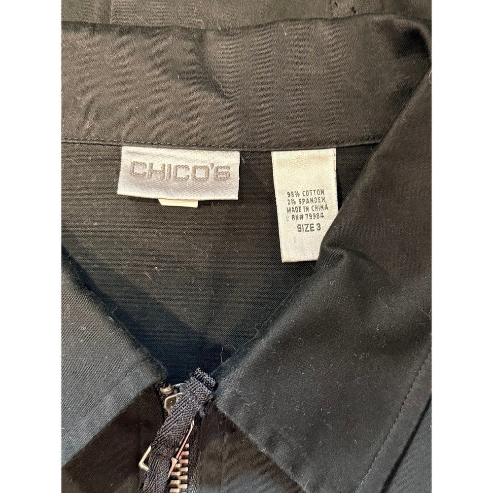 Chico's Black Stretch Jacket Ladies Size 3 (X-Large)