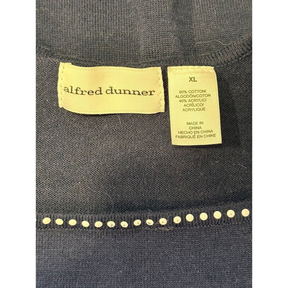 Vintage Alfred Dunner Layered-Look Navy Blue Sweater Ladies Size XL