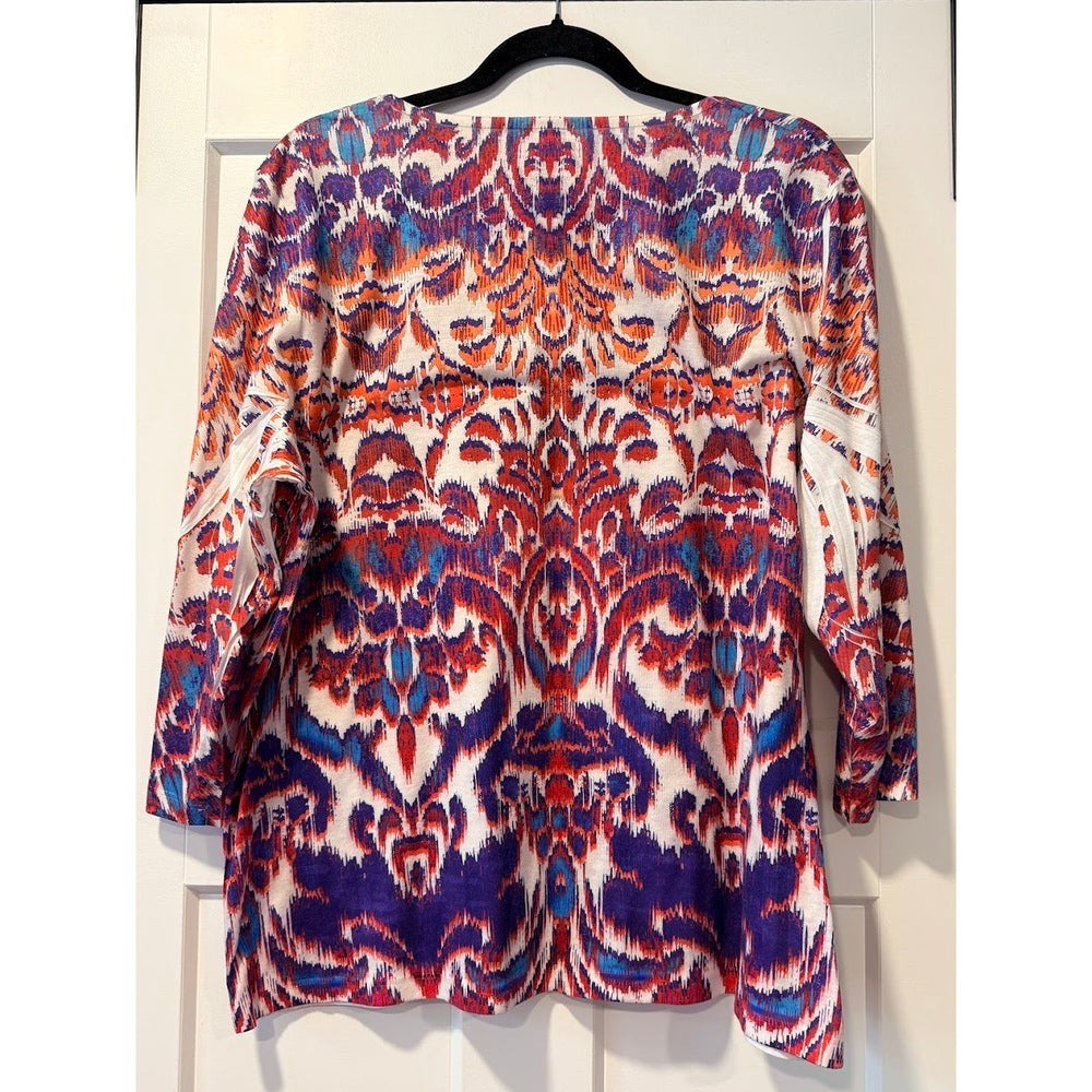 Chico's Sequined Patterned Knit Top Ladies Size 3 (X-Large)