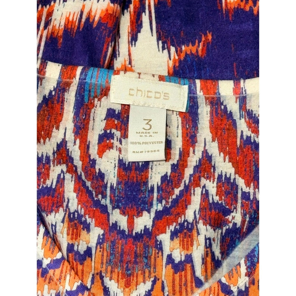 Chico's Sequined Patterned Knit Top Ladies Size 3 (X-Large)