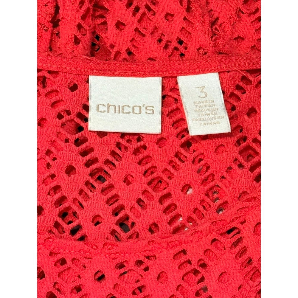 Chico's Airy Coral Tunic Sweater Ladies Size 3 (X-Large)