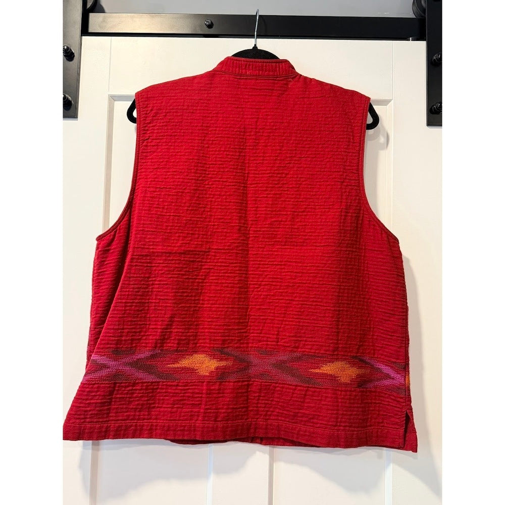 Susan Bristol Western-Style Quilted Red Vest Ladies Size XL