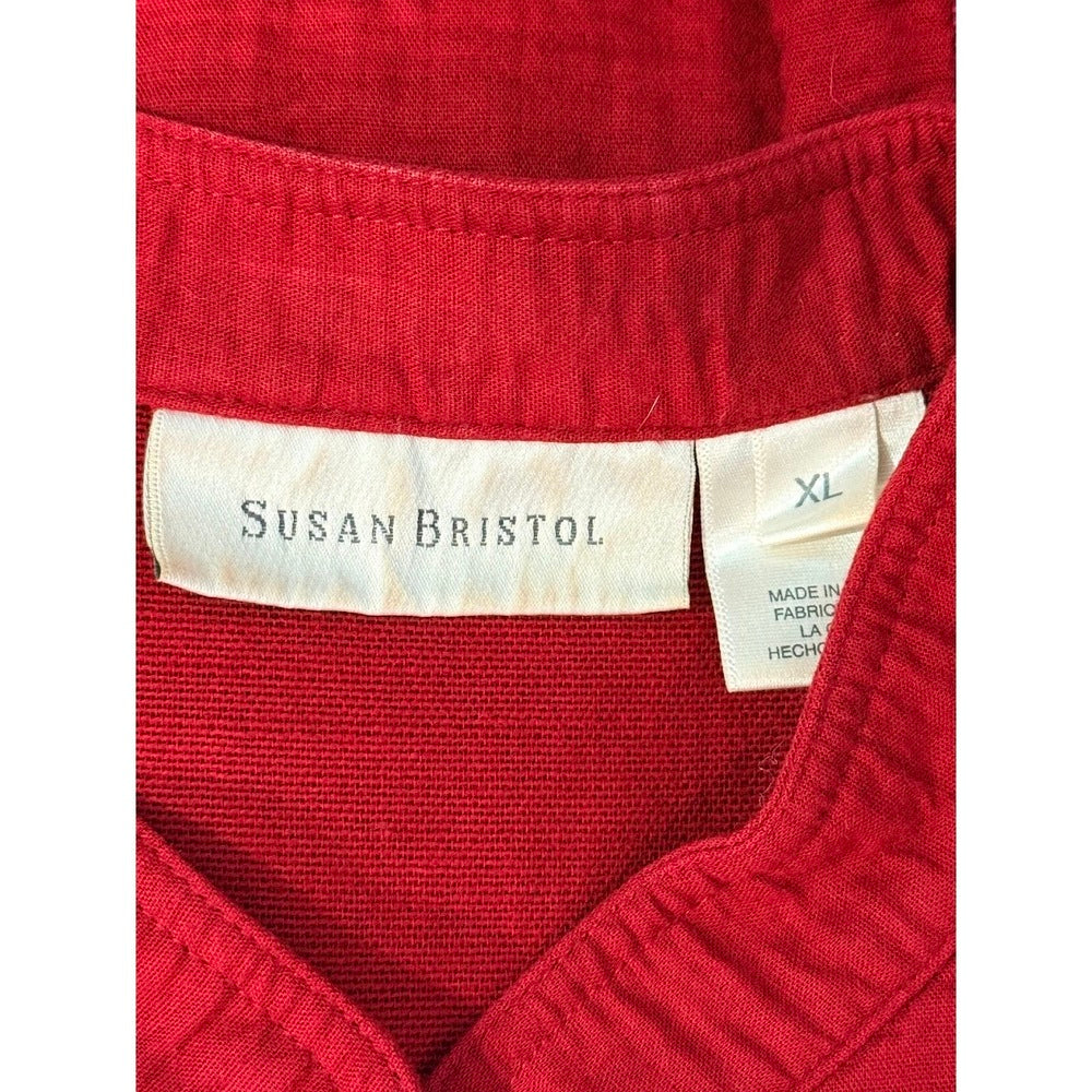 Susan Bristol Western-Style Quilted Red Vest Ladies Size XL