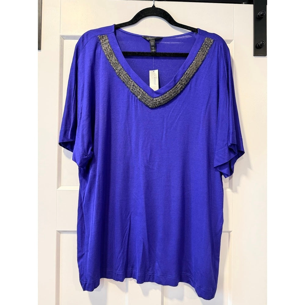 NWT Sparkly Soma Intimates Purple Knit Tunic Top Ladies Size Large