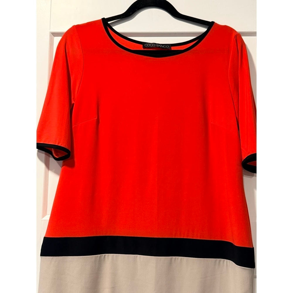 Color Block Coco Bianco Knit Tunic Ladies Size Medium