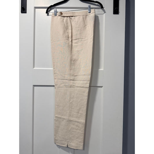Kasper Linen Blend Ankle-Length Pants in Cream Ladies Sz 8