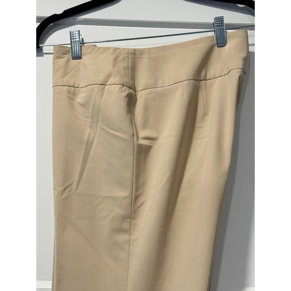 Virtue Tan Stretch Ankle Cropped Pants With Wide Cuffs Ladies Size 10