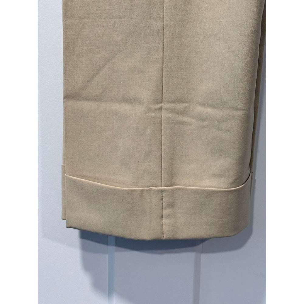 Virtue Tan Stretch Ankle Cropped Pants With Wide Cuffs Ladies Size 10