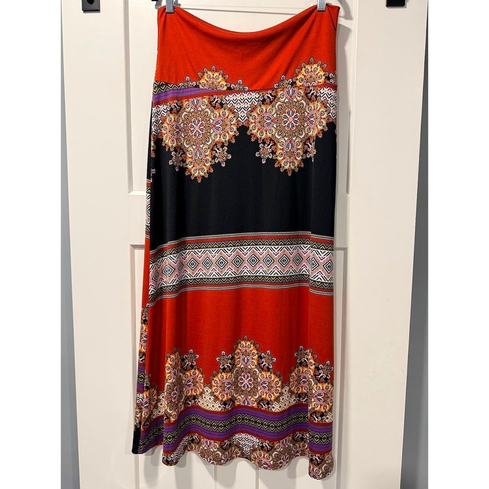 Bold Print Jules & Leopold Knit Stretch Maxi Skirt Ladies Size Small