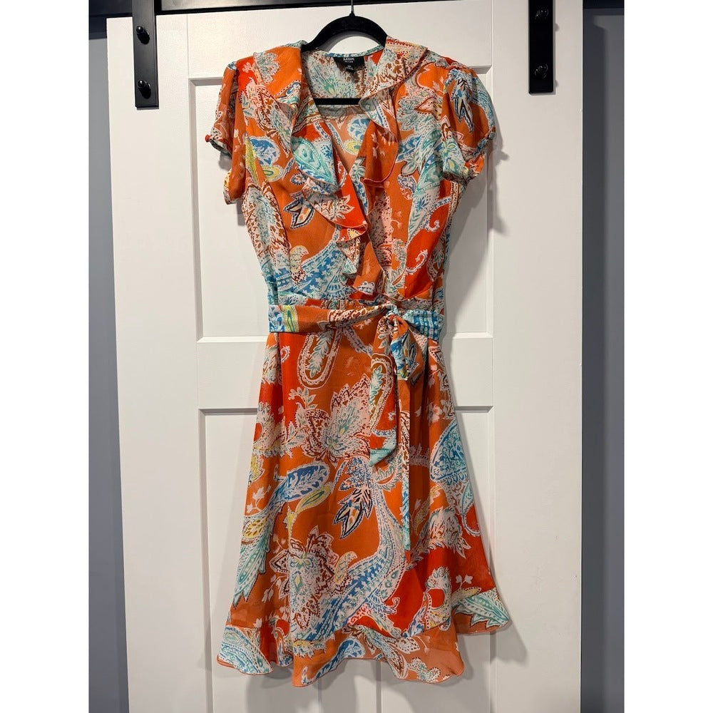 MSK Coral Floral & Paisley Springtime Dress Ladies Size 10 Petite