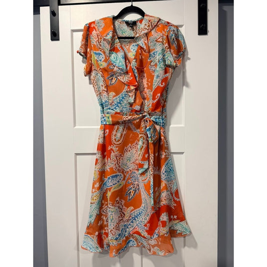 MSK Coral Floral & Paisley Springtime Dress Ladies Size 10 Petite