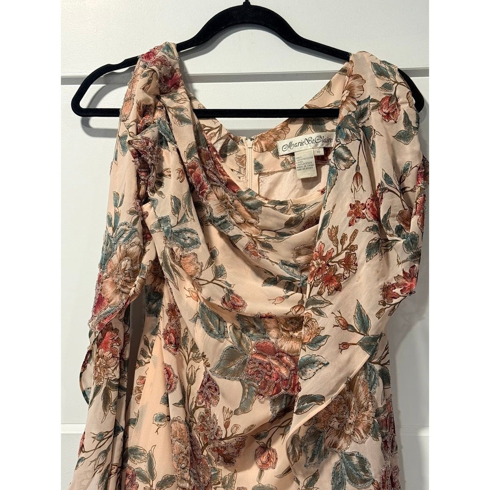 Gorgeous Beaded Floral Event Gown by Marie St. Claire Ladies Sz 10