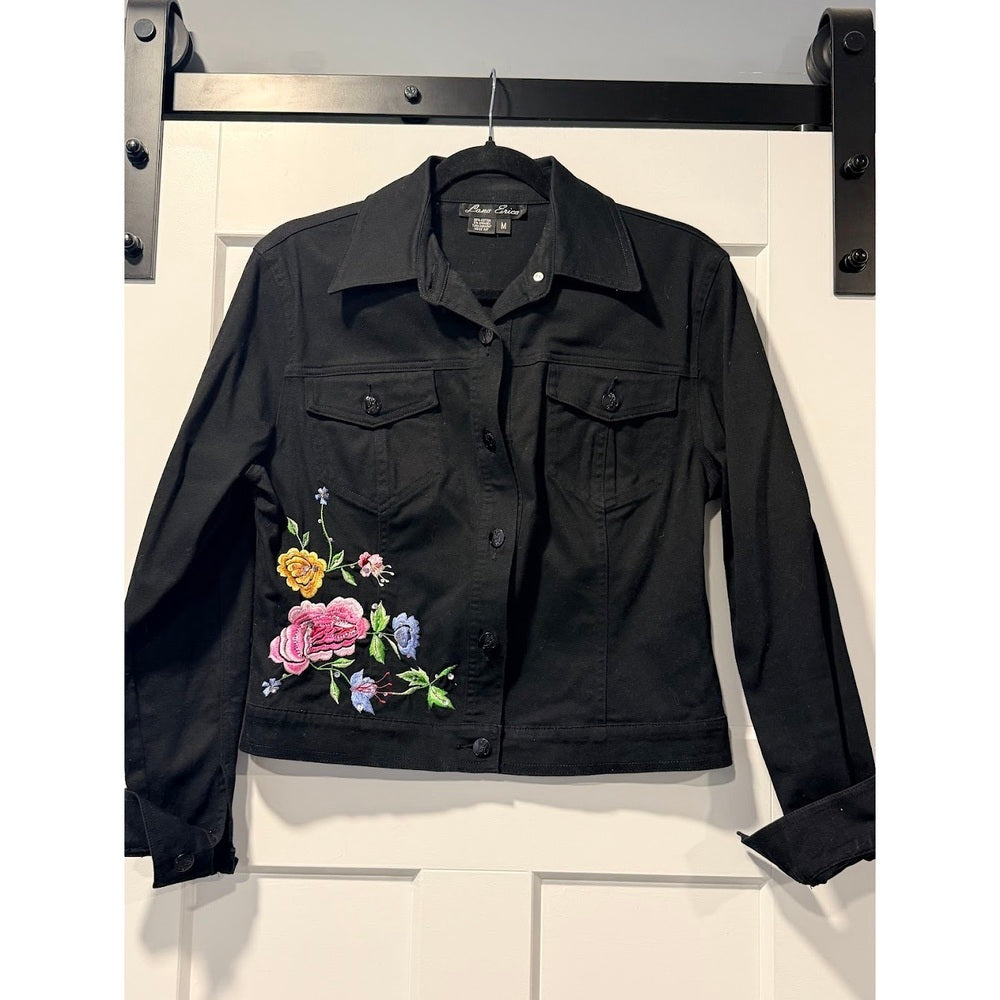 Lana Erica Floral Embroidered Jeans & Jacket Set Ladies Medium Sz 10