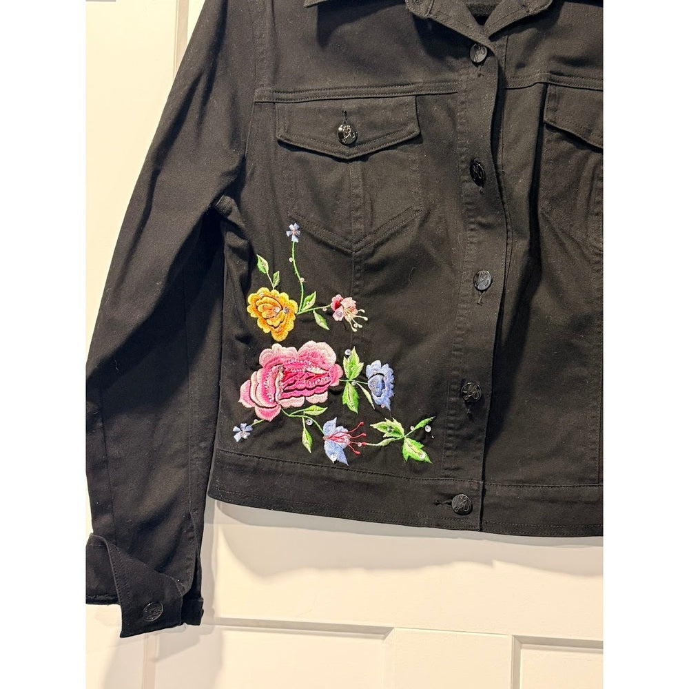 Lana Erica Floral Embroidered Jeans & Jacket Set Ladies Medium Sz 10