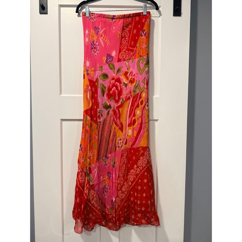 Rene Derby Floral 2-Piece Maxi Skirt & Sleeveless Top Outfit Ladies Large