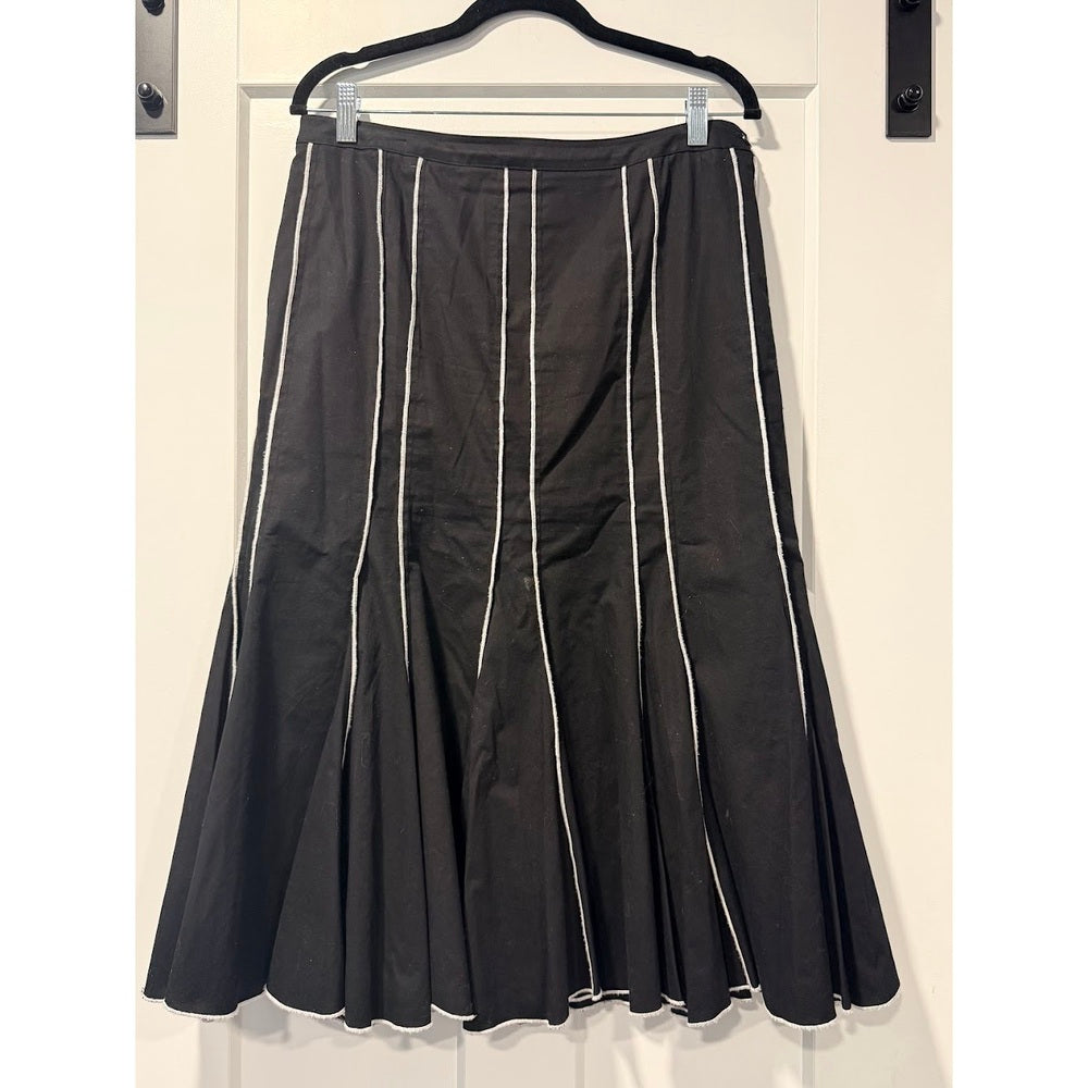 Lena Gabrielle Black Skirt With White Piping Ladies Size 8