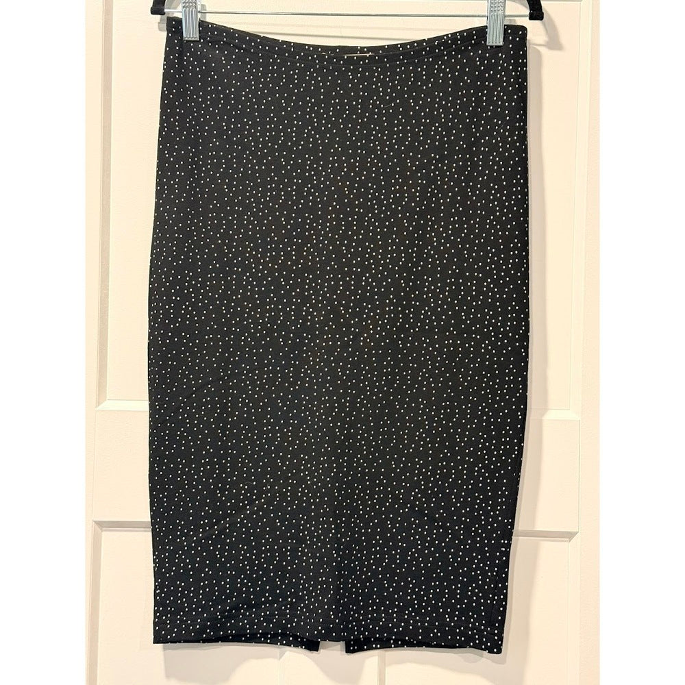 Philosophy Black Stretch Pencil Skirt With White Polka Dots Ladies Size Medium