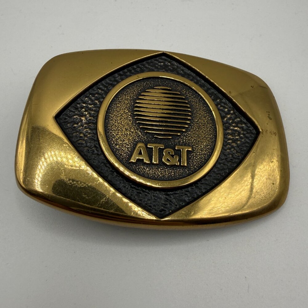 Nice Vintage Brass AT&T Belt Buckle