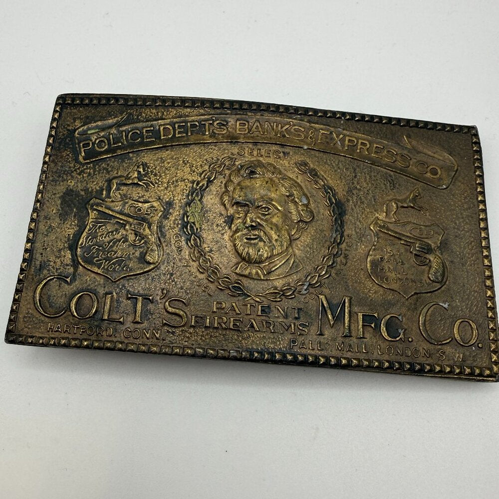 Nice Vintage Colt's Mfg. Co. Police Dept's Bank's Express Co. Belt Buckle