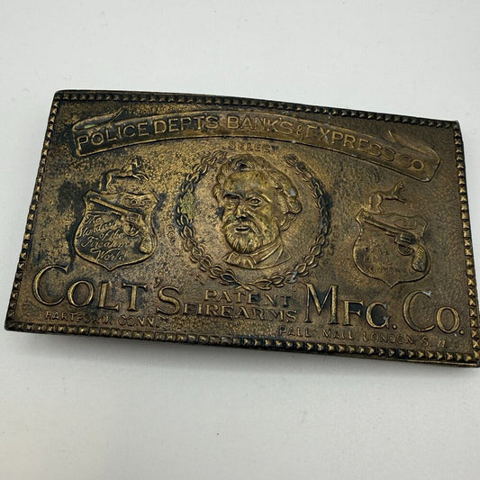 Nice Vintage Colt's Mfg. Co. Police Dept's Bank's Express Co. Belt Buckle
