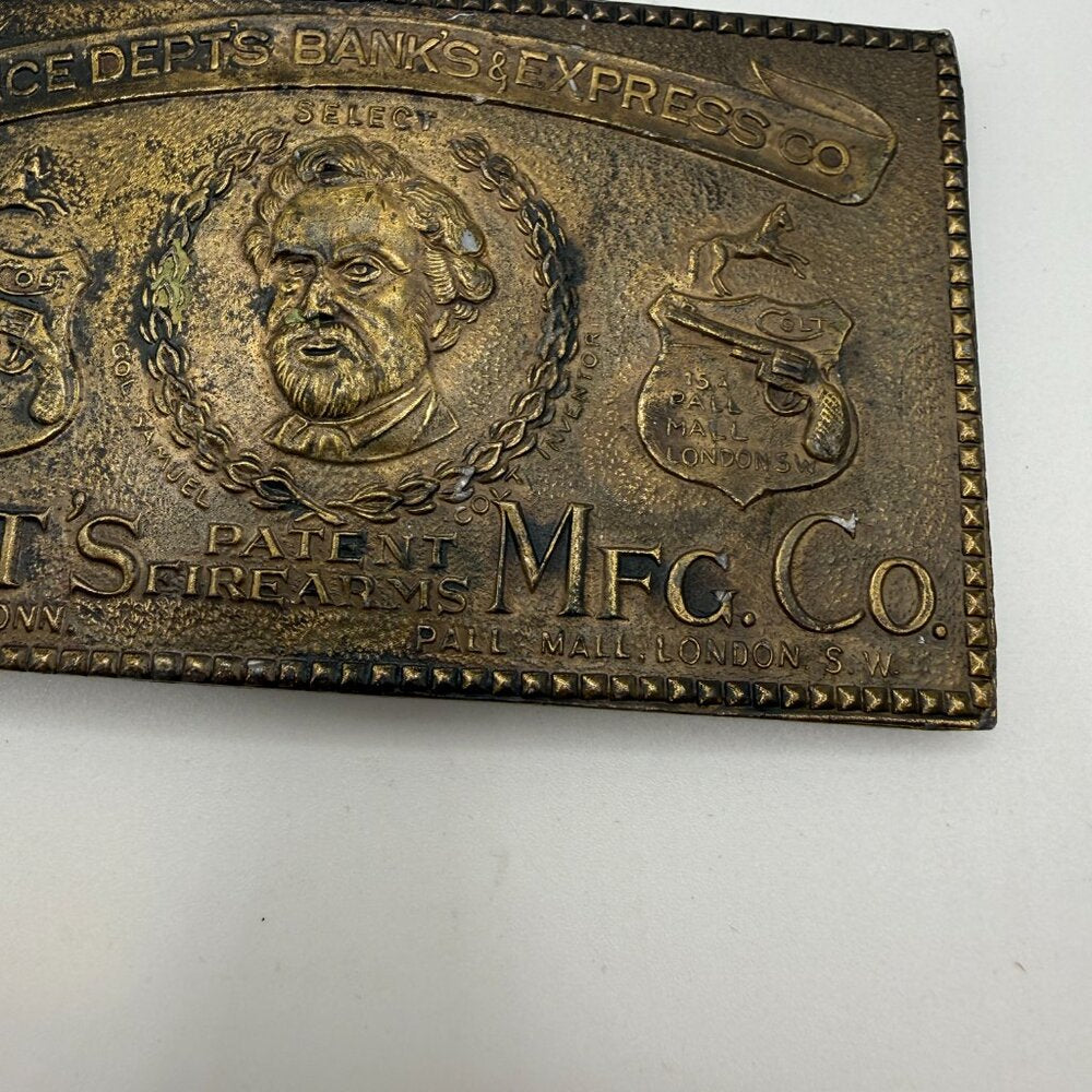 Nice Vintage Colt's Mfg. Co. Police Dept's Bank's Express Co. Belt Buckle