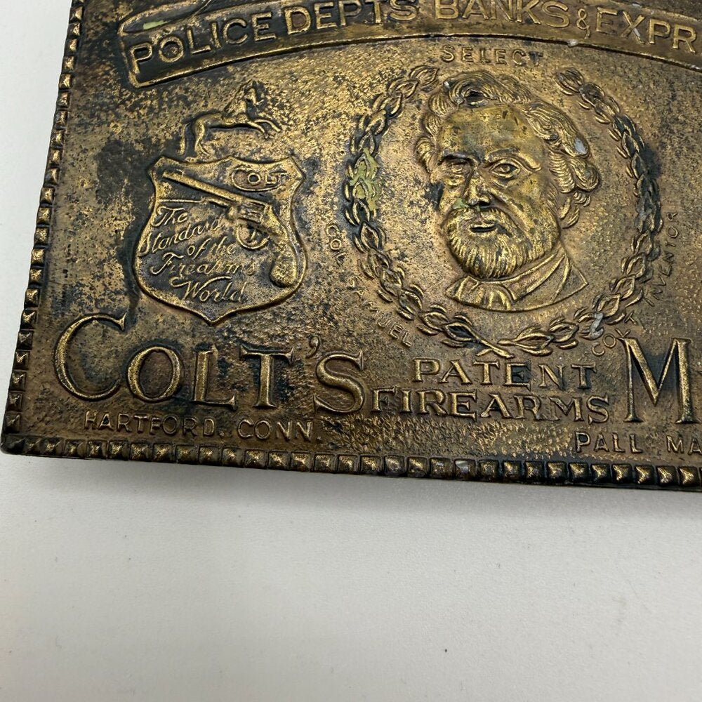 Nice Vintage Colt's Mfg. Co. Police Dept's Bank's Express Co. Belt Buckle