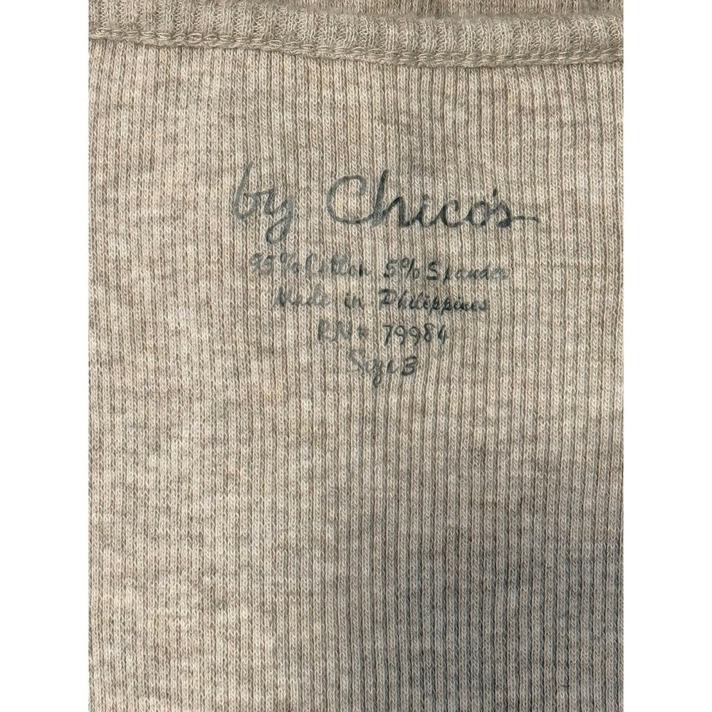 Chico's Beaded Embellished Ribbed Tan Tank Top Ladies Size 3 (Large)