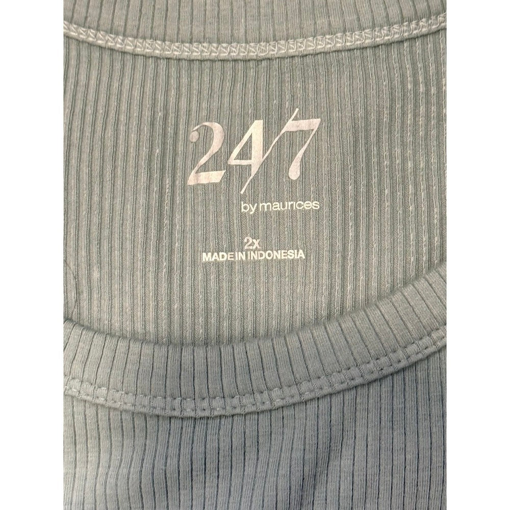 Maurices 24/7 Blue and White Tie-Dye Tank Ladies Size 2X