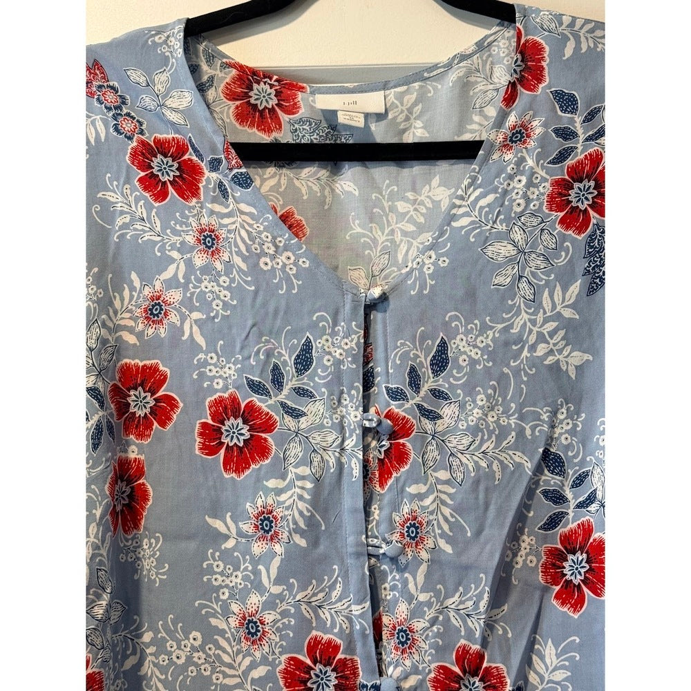 J. Jill Floral Lightweight Flowy Button-Front Top Ladies Size 2X