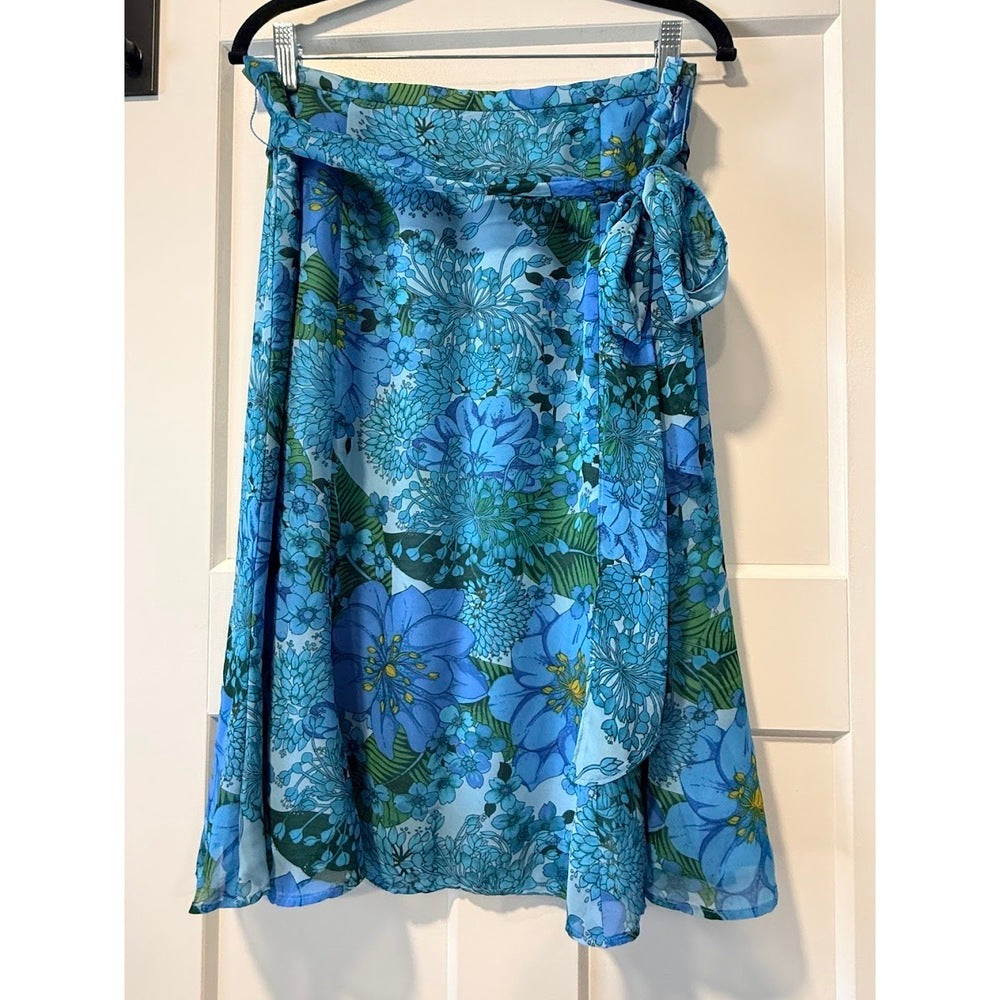 Gorgeous Norton McNaughton Blue Floral Skirt Ladies Size 12