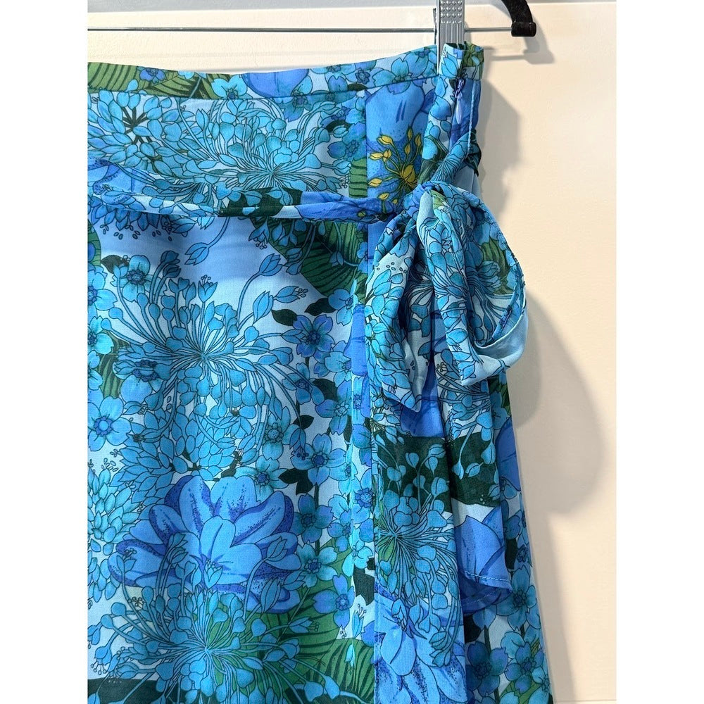 Gorgeous Norton McNaughton Blue Floral Skirt Ladies Size 12