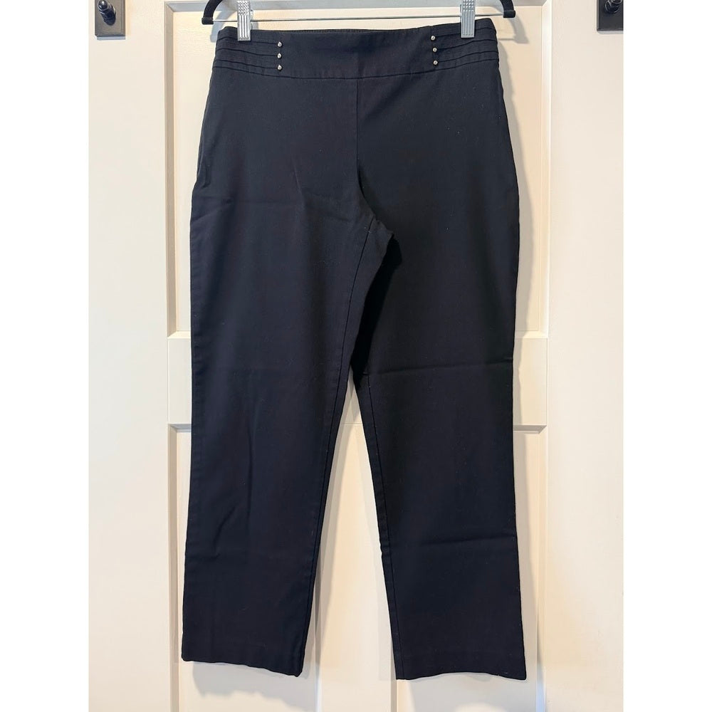 JM Collection Pull-On Black Stretch Trousers Ladies Size Petite Medium