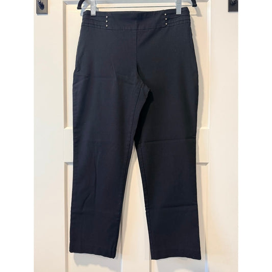 JM Collection Pull-On Black Stretch Trousers Ladies Size Petite Medium